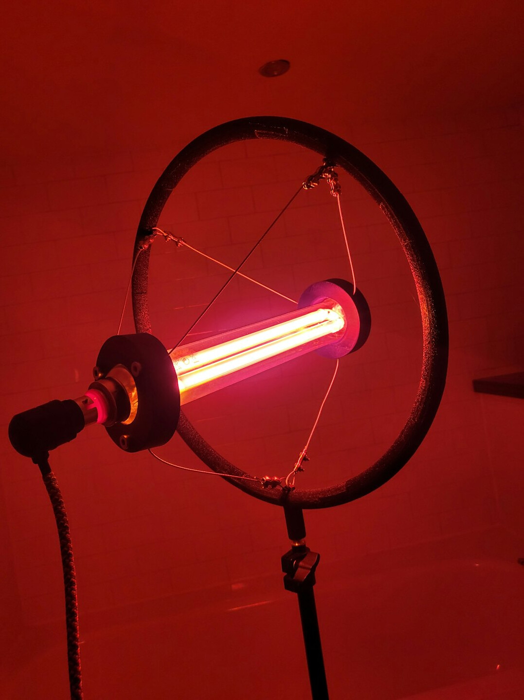 Studio microphone with on-air light